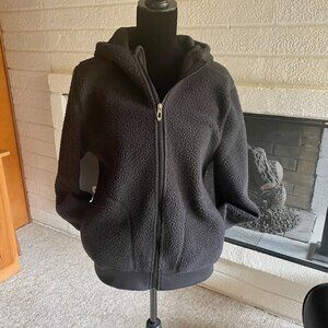 Spyder Black Lydia Sherpa Hooded Full Zip Jacket size M